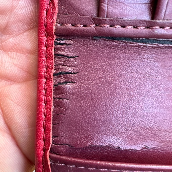 Coach Red Turn-lock Leather Wallet - Picture 8 of 11
